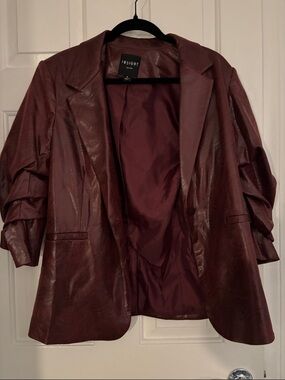 Insight Women's Wine Faux Leather Blazer
